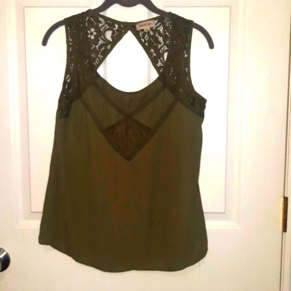 (M)🔥Smart Set🔥 Sleeveless Lace  Top💚 Ptp 18" - Picture 3 of 8
